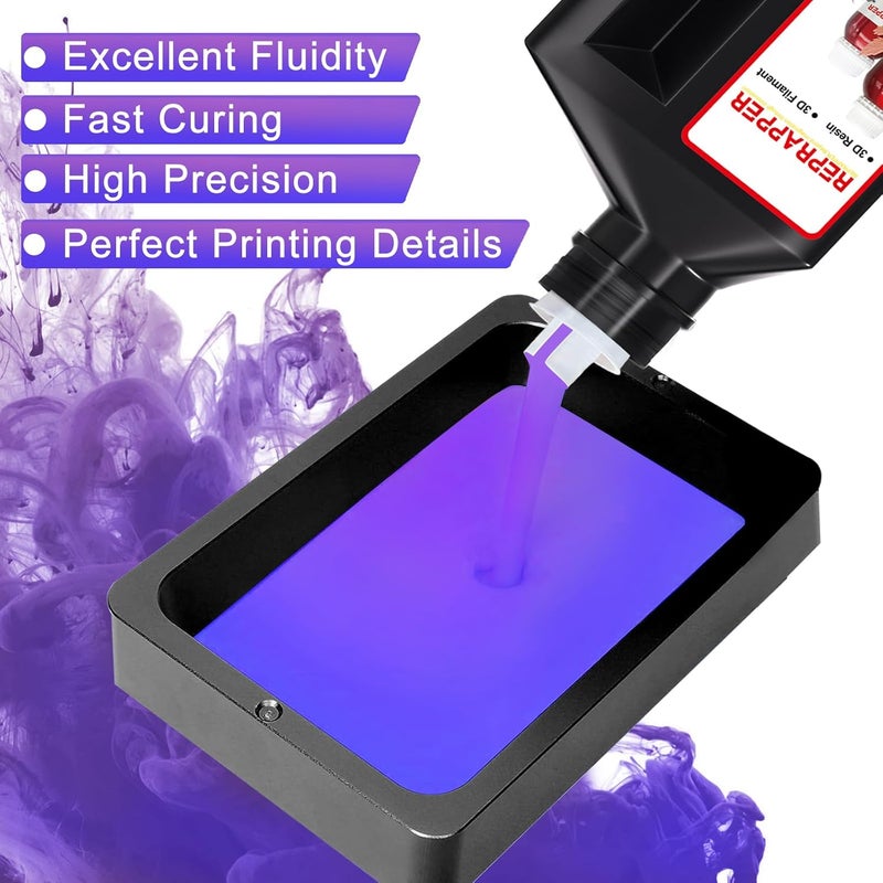 RepRapper Dual Color Water Washable 3D Printer Resin, 405nm Fast UV-Curing Color Change 1kg 3D Printing Resin Photopolymer Sensitive Resin for LCD Printer, Blueish Purple, 1000g - Image 5